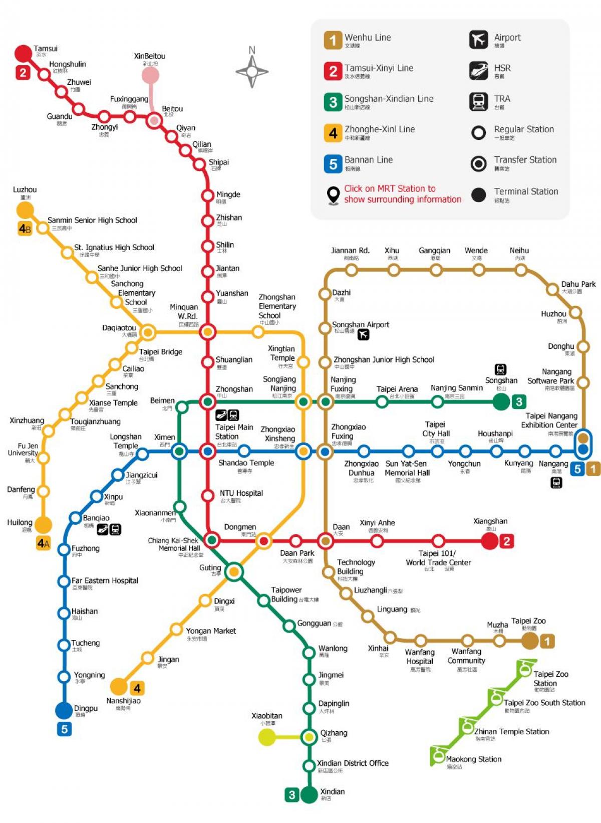 Taipei željeznički kolodvor karti