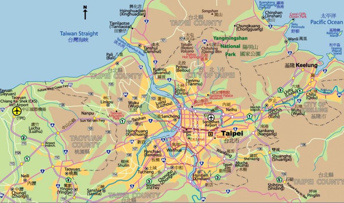 Karta u centru grada Taipei 