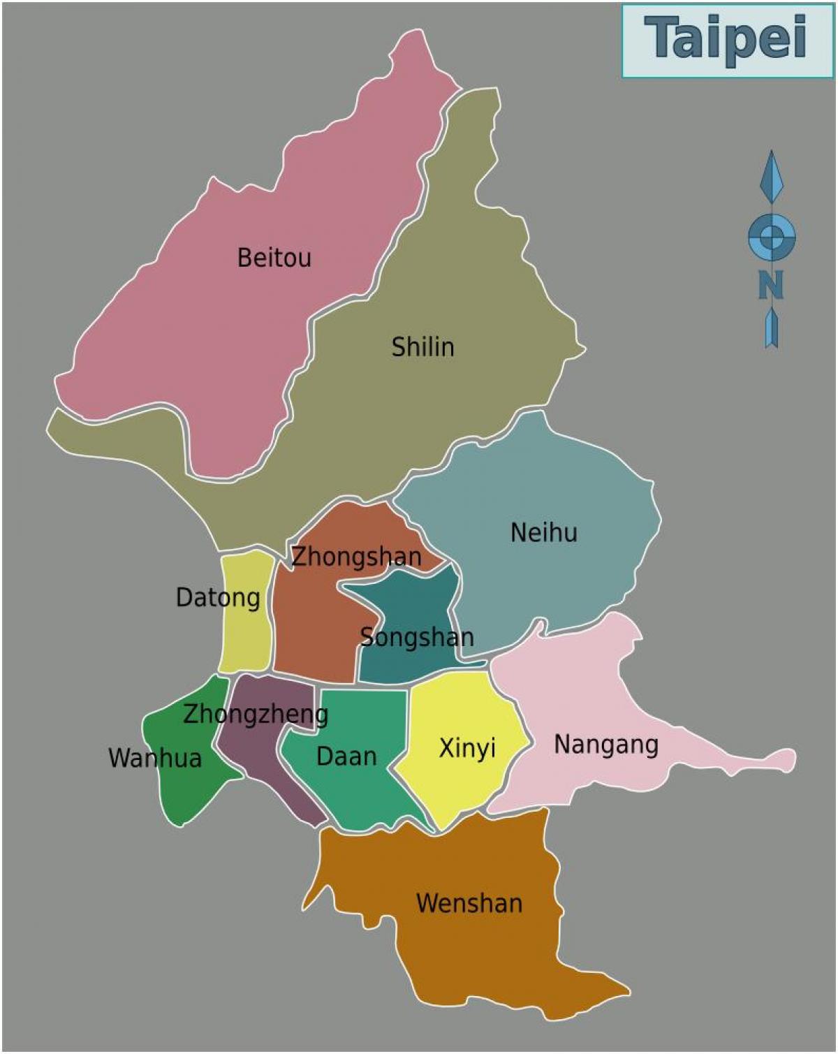 Taipei područje na karti