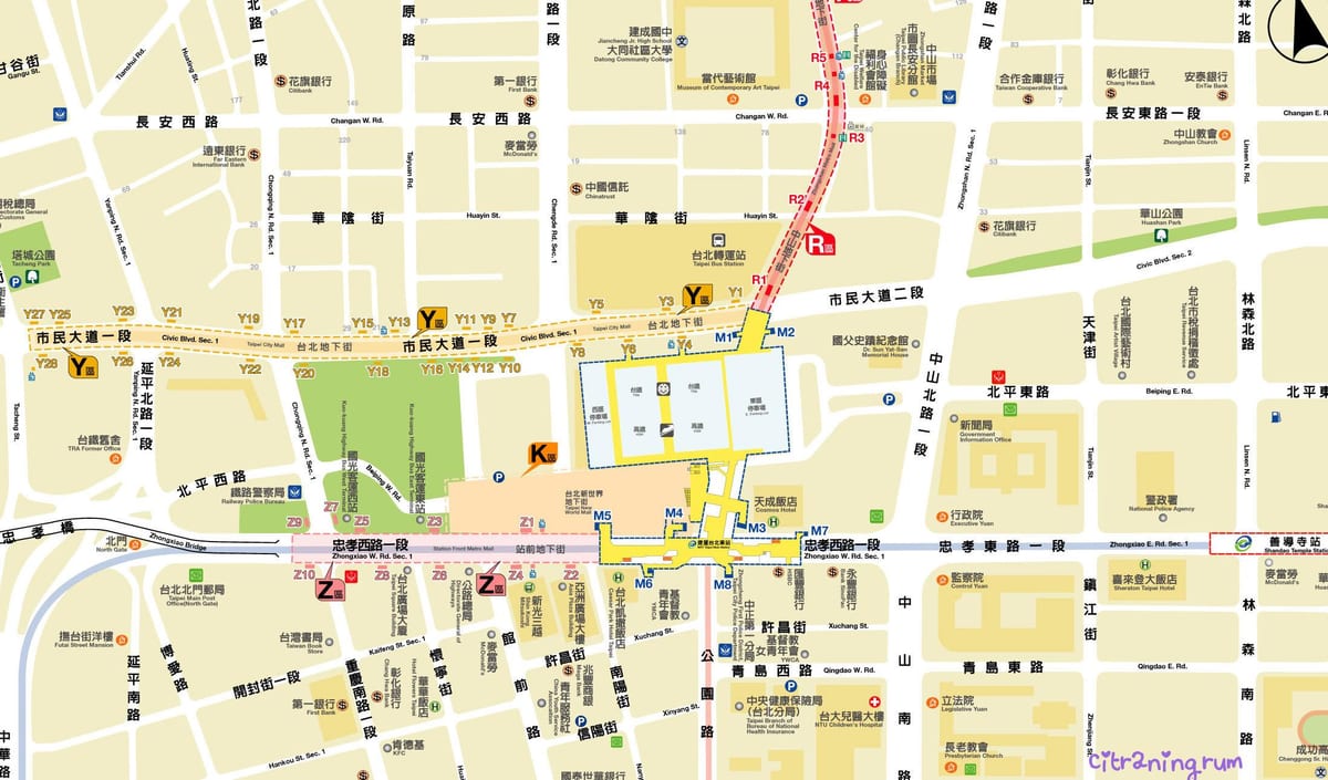 karta Taipei podzemni trgovački centar
