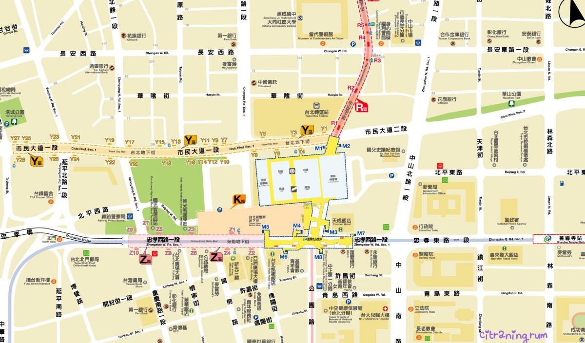 karta Taipei podzemni trgovački centar