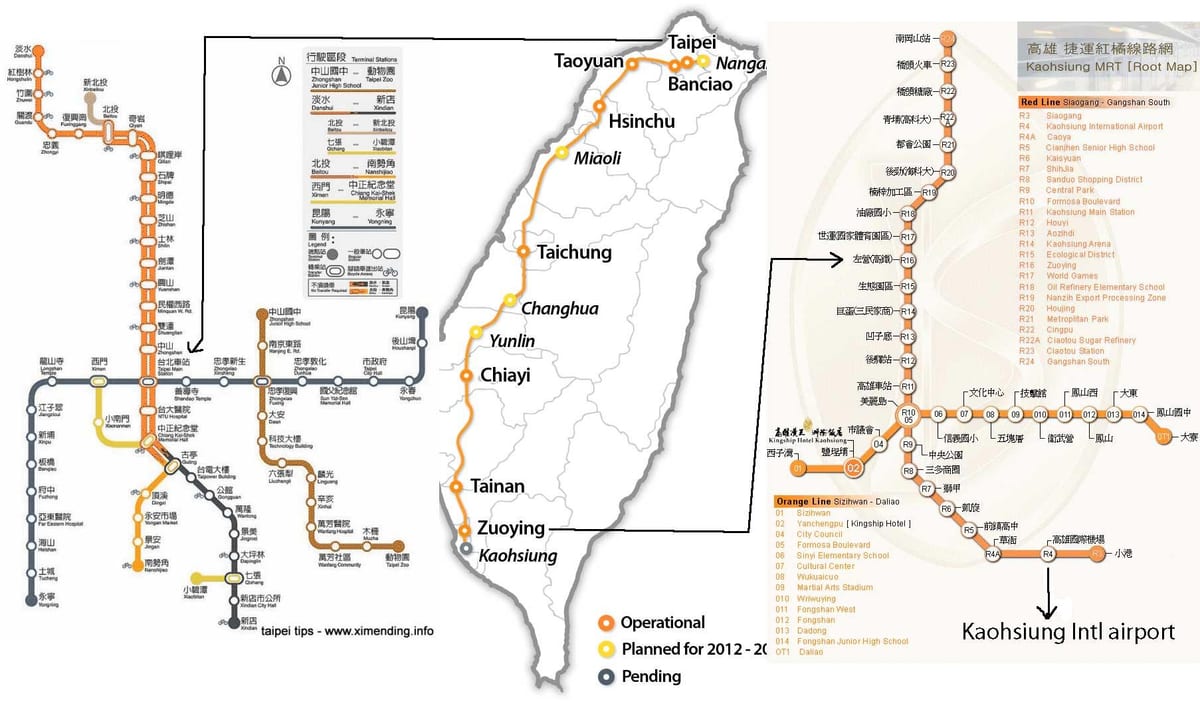 karta Taipei high speed rail