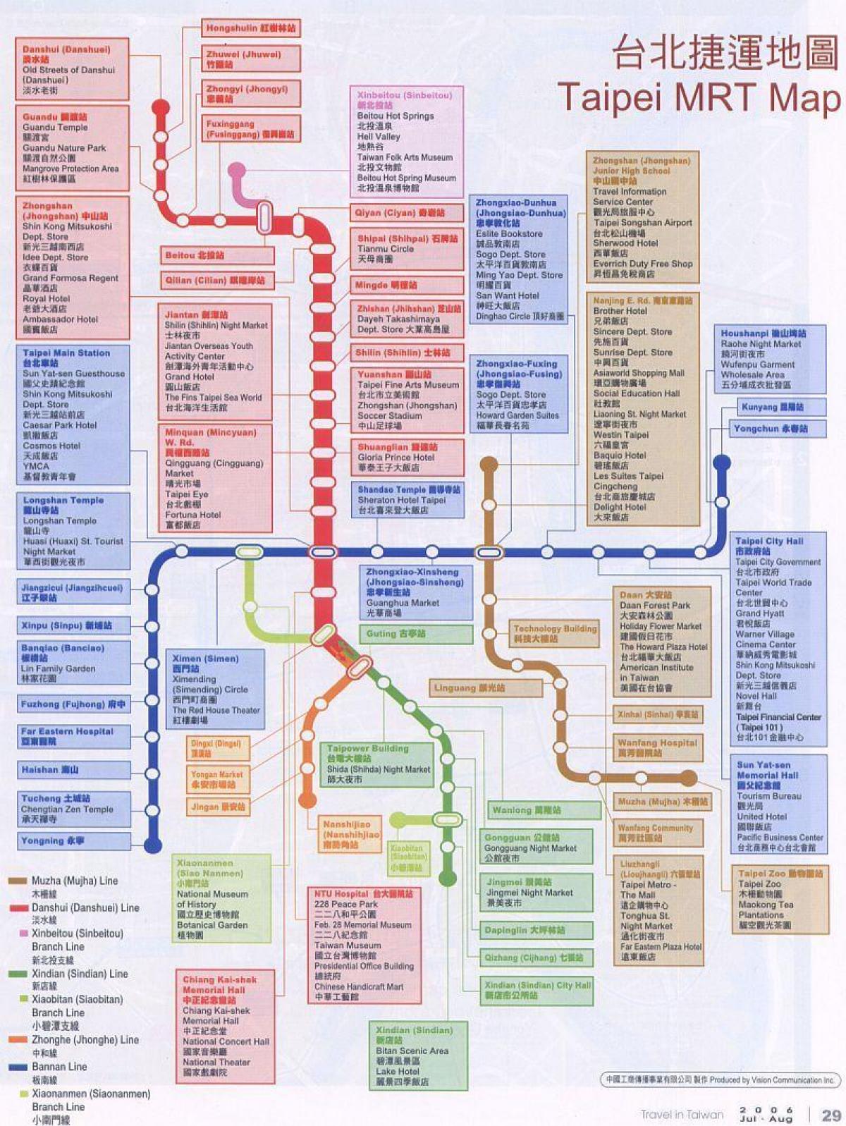 karta Taipei MRT kartica i znamenitosti