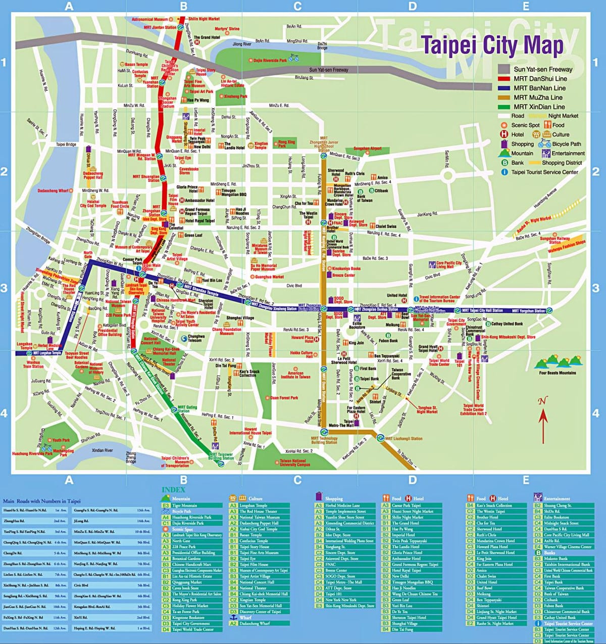 Turističke atrakcije u Taipei karti
