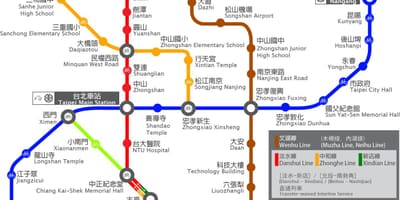 Postaja gradske željeznice Taipei karti