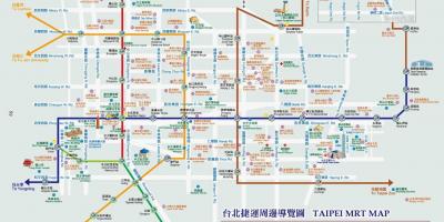 Karta Taipei MRT s turističkih mjesta